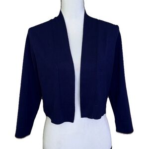 Anne Klein Navy Blue Open Front Shrug Cardigan Sweater Women’s Size Small New